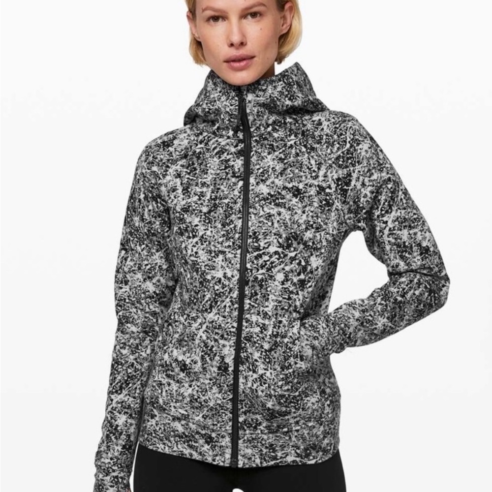 Lululemon Athletica Black and Gray Scuba Full-Zip with Hood